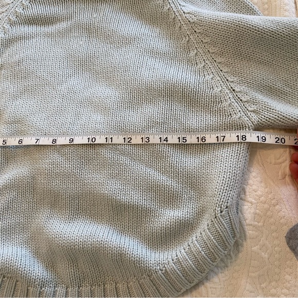 Nanette Lepore XS Sea Foam Green Mock Neck Cable Knit Sweater Wool Cashmere - Picture 6 of 7